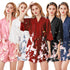 Lightweight Black Floral Birds Printed Women Bathrobe Elegant Design Floral Breathable Robe