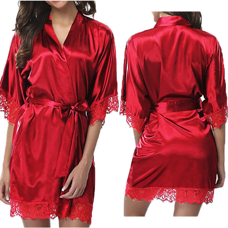 Fashion Short Women Sleepwear Unique Design White Lightweight Bathrobes For Women Luxury Summer Silk Bathrobes With Belt