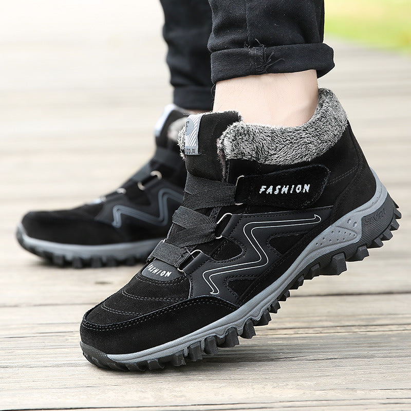 Winter Outdoor Casual Shoes Non-slip Warm Soft Cotton Shoes Mens Comfortable Snow Shoes Lightweight Low-Top Sneakers Non-Slip Wear-Resistant For Outdoor Walking Camping