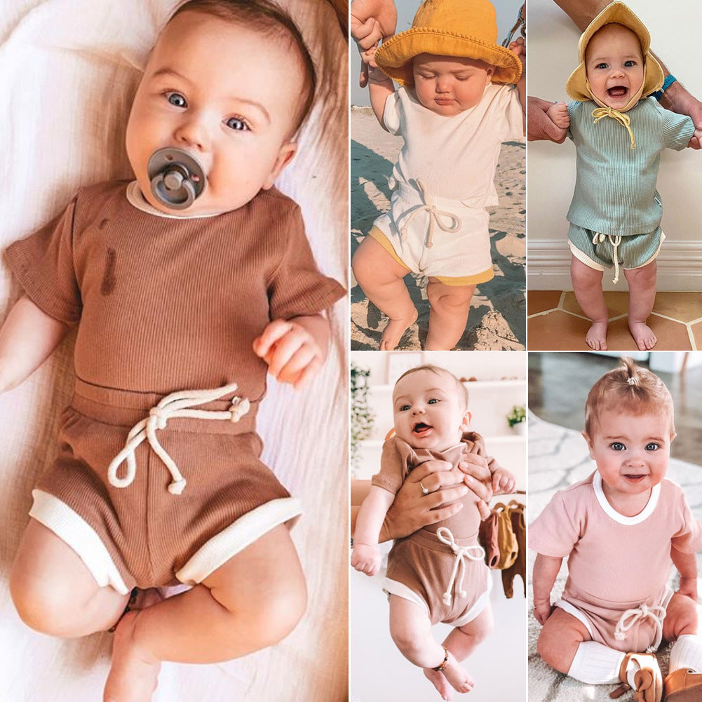 Two-piece Set For Infants And Toddlers Baby Modern Newborn Infant Kids Baby Girl Romper Jumpsuit Outfit Playsuit Clothes Set For Kid