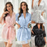 Lightweight Pink Women Sleepwear Classic Design Silk Bathrobe Lace Trim Bridesmaid Bride Party Robes