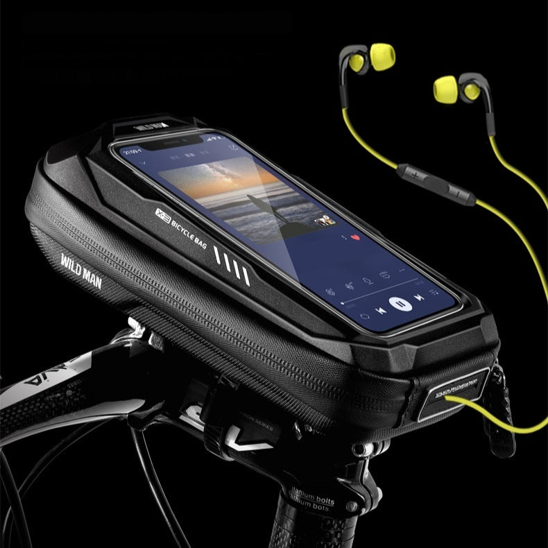 Bicycle Touchscreen Front Frame Bag Phone Case With Double Zippers Cycling Bike Accessories Bike Bag Bike Phone Bag Bike Pouch Bicycle Front Frame Bag Waterproof Top Tube Handlebar Bag Bike Phone Mount Bag Cycling Storage Bag