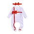 Newborn Girl Boy Autumn Santa Claus Long Sleeve Dot Bandage  Romper Jumpsuit Hat For Christmas Made For Girls