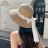Modern Summer Sun Hat Charming White Bow Design Hat Sun Visor Women's Sun Hat Beach Hat Straw Sun Hat UV Protect Hats For Beach Women's Summer Outdoor Lightweight Hats Vintage Summer Hat