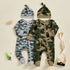 Newborn Baby Girls Boys Camouflage Military Deisgn Romper Infant Cute Zipper Casual Jumpsuit Hairband Hat Set Clothes For Girls And Boys