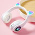 Interesting New Kids Headphones Wireless Bluetooth In Cat Ears Headphones Style With Noise Reduction Live Breathing Lights Glare and LED Lights