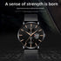Black 3Bar Watch Men Women'S Watches Ladies Watch With Crystals  Fashion Stainless Steel Band Comfortable Wristwatch