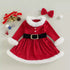 Baby Girls Christmas Romper  Ruffles Fly Sleeve Sequins Red Party Dress Unique Design Excellent Look