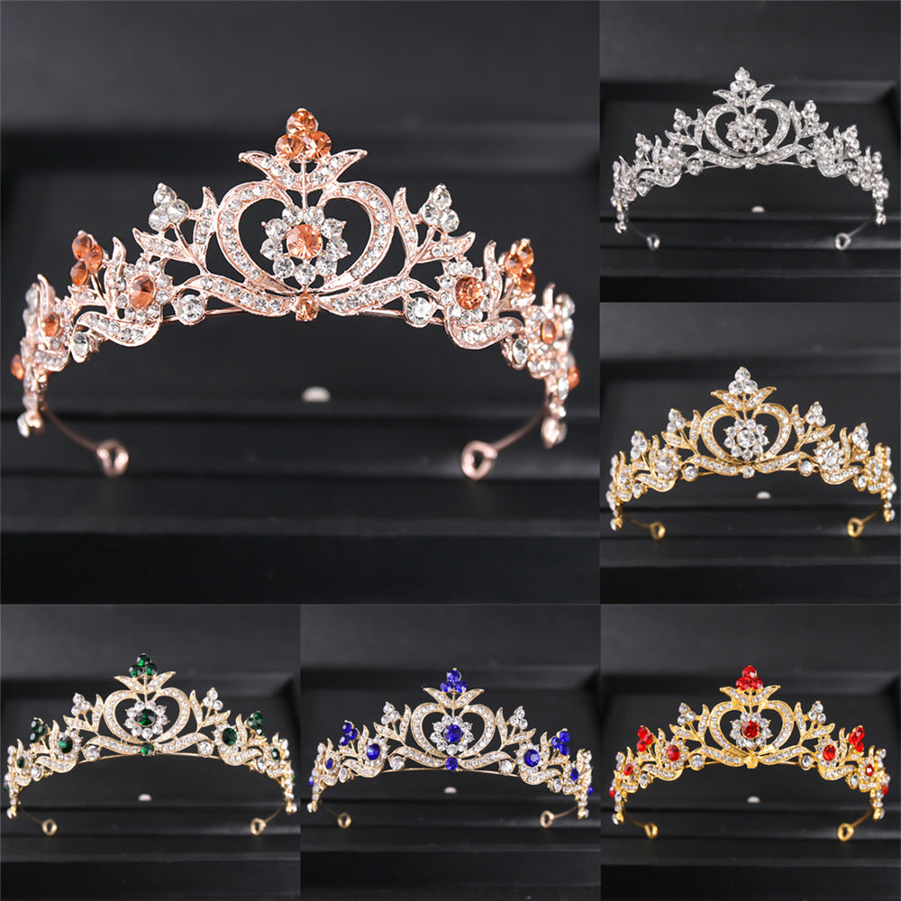 Simulated Pearls Crystal Wedding Tiaras And Crowns For Queen Princess Gold Silver Color Women Hair Jewelry Luxury Crystal Bridal Crown Tiaras Fashion Hair Jewelry Diadem Tiara For Women Bride Wedding Hair Accessories