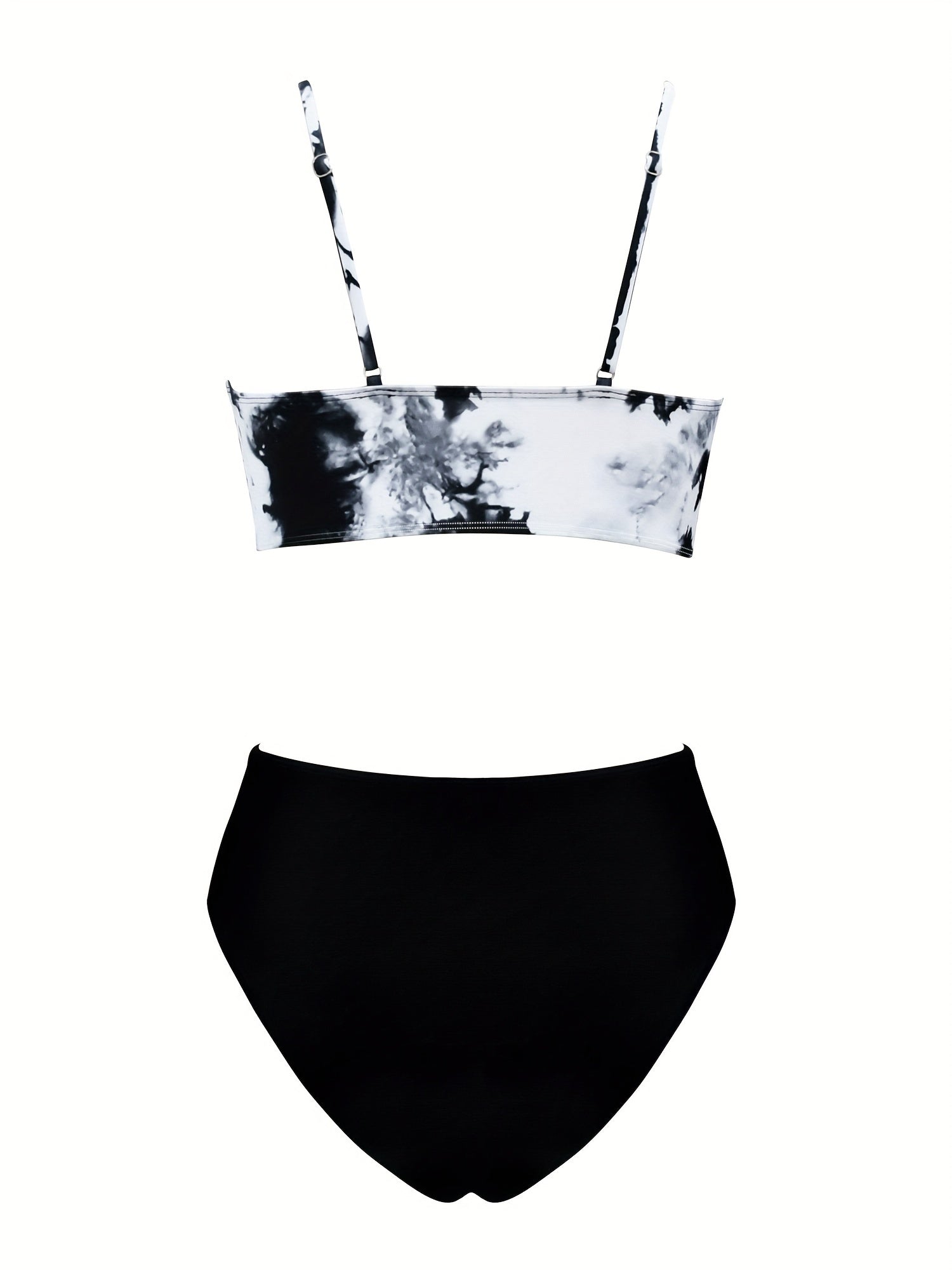 Coastal Flair V-Neck Bikini Set – Eye-Catching Random Print Two-Piece Chic Swimsuit with Spaghetti Straps High Cut Shorts and Ultra-Stretch Comfort – Women’s Summer Swimwear for Beach Days & Casual Poolside Vibes