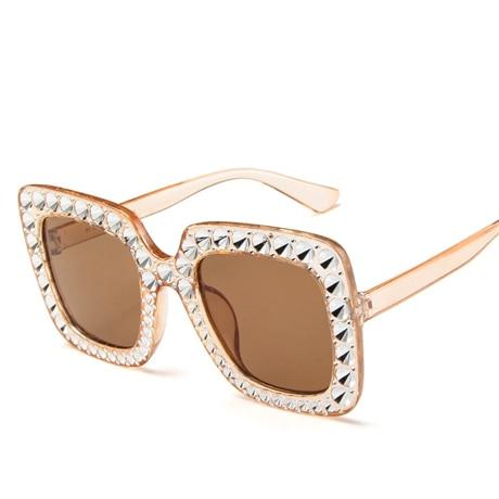 2024 Modern Shining Diamond Sunglasses Retro Vintage Women Retro Design Flash Square Shades Female Mirror Sunglasses for Summer