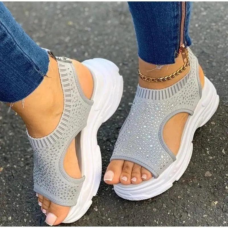 2021 Elegant Women Sandals Comfort Summer Stretch Fabric Durable Material Modern Design For Womens - ALLURELATION - 502, Comfort Sandals, Elegant Sandals, Modern, Modern Sandals, New Style, Sandals, Shoes, Stretch Fabric Sandals, Stylish Sandals, Summer Sandals, Women Sandals, Women Shoes, Womens Sandals, Womens Shoes - Stevvex.com