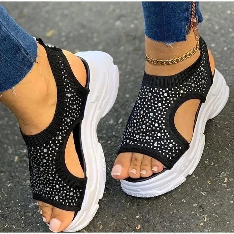 2021 Elegant Women Sandals Comfort Summer Stretch Fabric Durable Material Modern Design For Womens - ALLURELATION - 502, Comfort Sandals, Elegant Sandals, Modern, Modern Sandals, New Style, Sandals, Shoes, Stretch Fabric Sandals, Stylish Sandals, Summer Sandals, Women Sandals, Women Shoes, Womens Sandals, Womens Shoes - Stevvex.com
