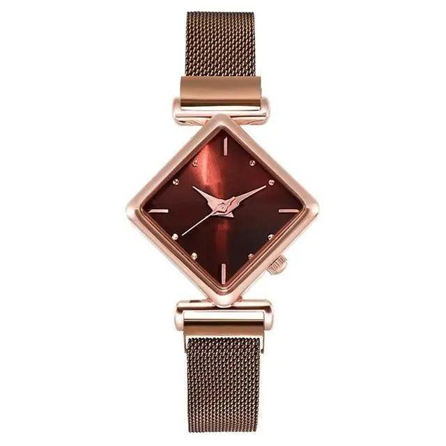 2021 Stylish Luxury Magnet Buckle Watch Ladies Quartz Wrist Watch With Bracelet Gift - Watches for Women and Girls - ALLURELATION - Best choice for the gift, best quality watches, Best Selling Watches, casual and fashionable watches, casual and occasional watches, cute ladies watches, fancy gift, Fashion watch, gift for birthday, gift for the anniversary, Magnet buckle watch, Stylish watches, Watch and bracelet set - Stevvex.com