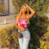 2021 Women fashion tops Tie Dye Print Satin Strap Camis Crop Top Lace Up Back cute tops for summer - ALLURELATION TOPS - - Stevvex.com