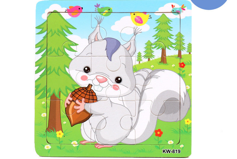 Wooden Puzzle Animals Jigsaw Puzzle Early Childhood Parent-child Toys Animal Wooden Puzzles For Children In Wooden 3D Mosaic Puzzles Kids Educational Toys Design  For Baby Birthday Gifts