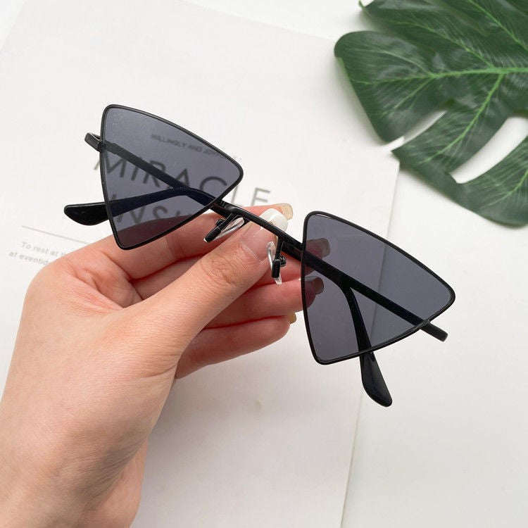 Cat Eye Sunglasses Rimless Cateye Sunglasses Retro Vintage Narrow Triangle Glasses for Women MenModern Retro Triangle Elegant Sunglasses For Women New Luxury Style  Glasses For Women/Men New Retro Style Eyeglasses For Women