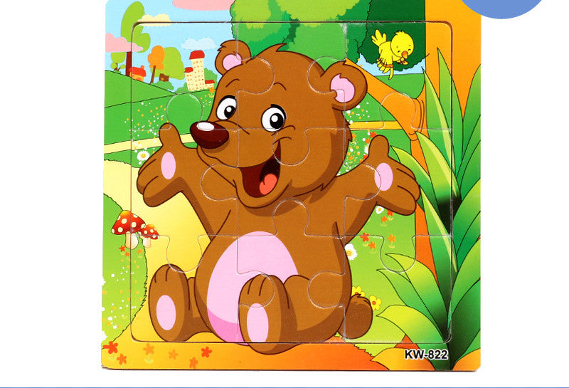 Wooden Puzzle Animals Jigsaw Puzzle Early Childhood Parent-child Toys Animal Wooden Puzzles For Children In Wooden 3D Mosaic Puzzles Kids Educational Toys Design  For Baby Birthday Gifts