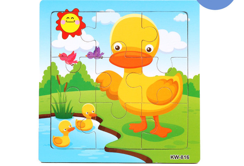 Wooden Puzzle Animals Jigsaw Puzzle Early Childhood Parent-child Toys Animal Wooden Puzzles For Children In Wooden 3D Mosaic Puzzles Kids Educational Toys Design  For Baby Birthday Gifts