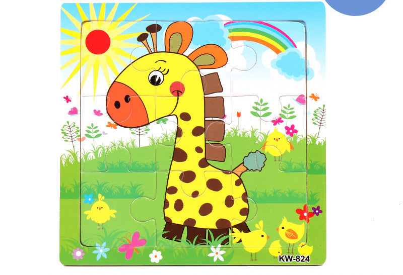 Wooden Puzzle Animals Jigsaw Puzzle Early Childhood Parent-child Toys Animal Wooden Puzzles For Children In Wooden 3D Mosaic Puzzles Kids Educational Toys Design  For Baby Birthday Gifts