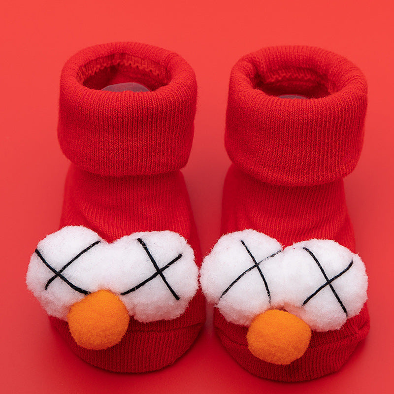 New Fluffy Cotton High Quality Baby Socks Cartoon Fruit Print Rubber Anti Slip Infant Socks For Children Boys And Girls Great Gift