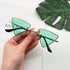 Cat Eye Sunglasses Rimless Cateye Sunglasses Retro Vintage Narrow Triangle Glasses for Women MenModern Retro Triangle Elegant Sunglasses For Women New Luxury Style  Glasses For Women/Men New Retro Style Eyeglasses For Women