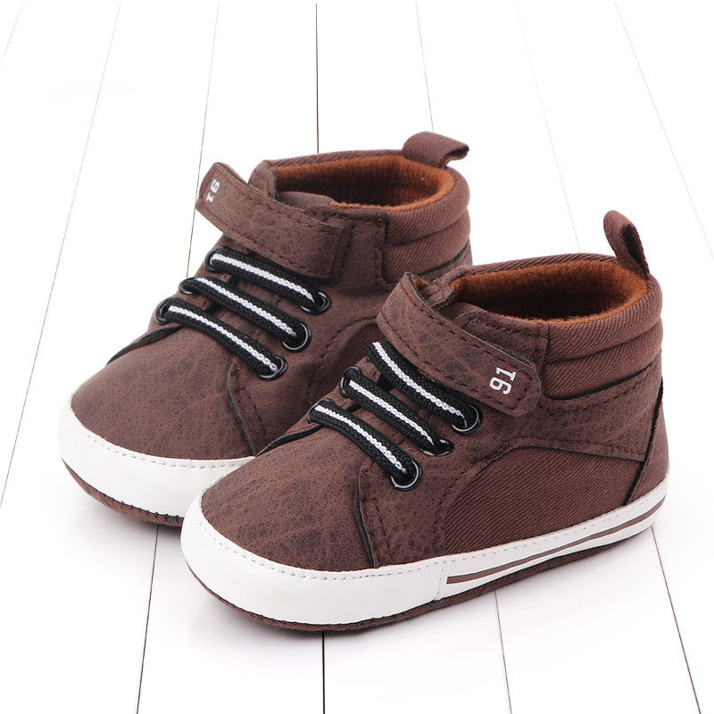 Newborn PU Leather Shoes Winter Fashion Baby Soft Sole Canvas Sneakers 0-12 Months Baby Boy And Girl