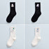 4Pair Spring And Summer Combed Out Of Pure Cotton Socks Mid Waist Fashion Bear Socks Cute Animal Socks Kawaii Cute Cartoon Purple College Socks For Men And Women