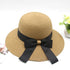 Summer Cap Black Ribbon Decorate Wavy Straw Hat For Girls Hat Kids Sun Cap Baby Beach Hats for Girls