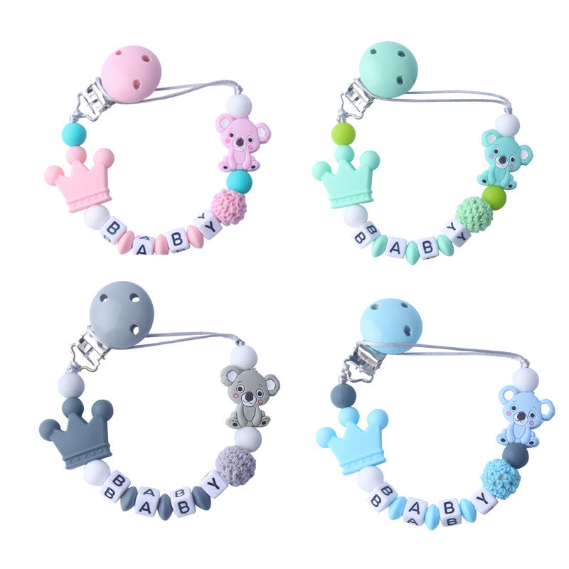 Modern Handmade Pacifier Personalize Silicone Beads Binky Clip Pacifier Chain Chew Baby Teether Toys For Baby