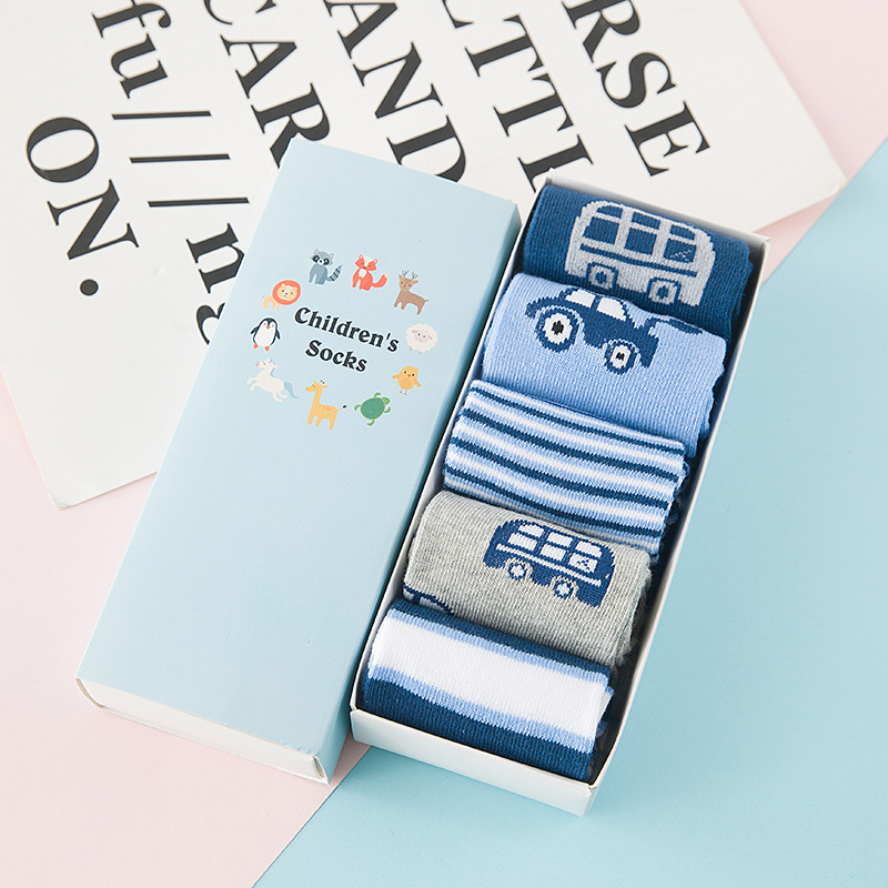 6 Pairs Cotton Children's Anti-slip Low Cut Floor Socks With Rubber Grips For Boys And Girls