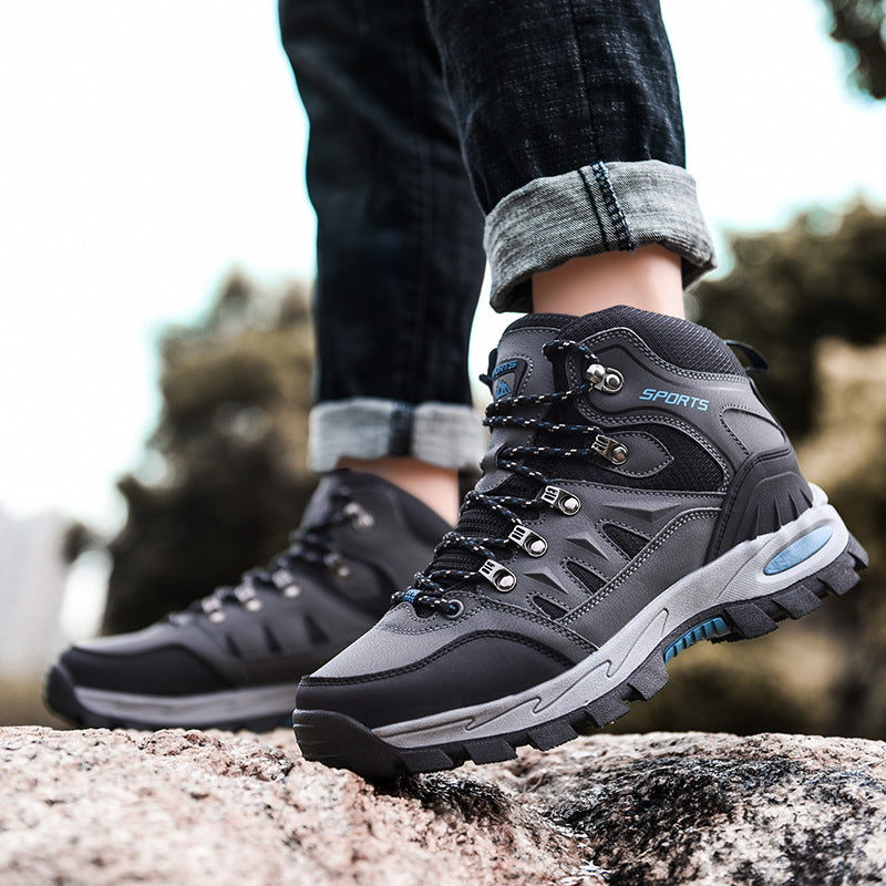 Fashion Outdoor Men's Sports Hiking Boots Wear-Resistant Hiking Men's Fashion Non-slip Waterproof Walking Boots Lightweight Comfortable Sport Ankle Shoes Outdoor Winter Mens Shoes
