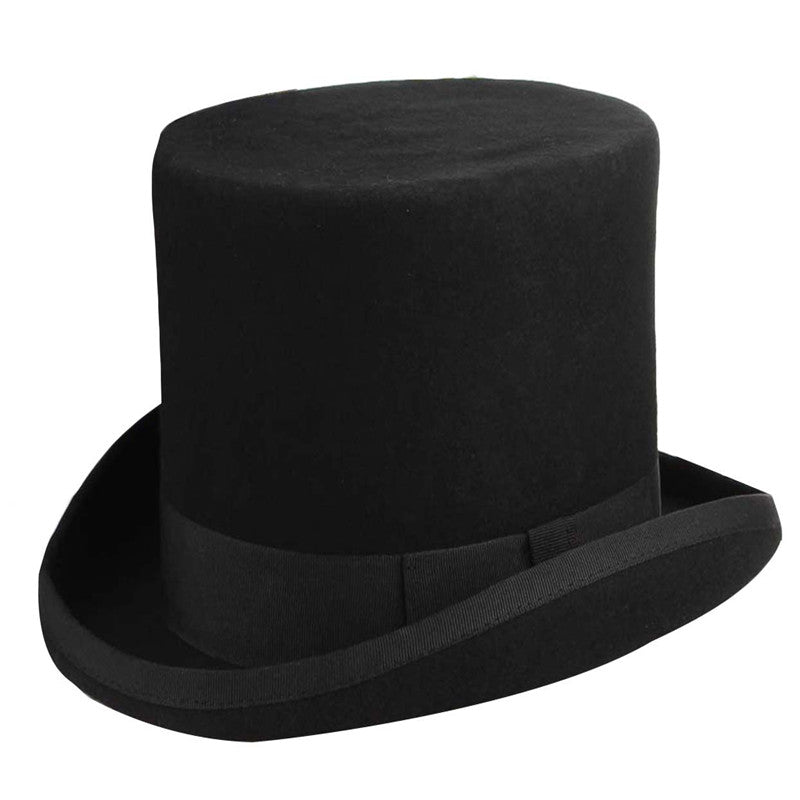 Classic Gentleman Cap Black Hats For Adults Magician Party Hat Stage Performance Hat Retro Fashion Party Hat Formal Tuxedo Unisex Hat With Red Band Fancy Dress Accessory