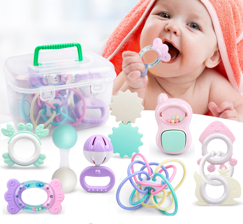 Baby Rattle Toys Cartoon Hand Grip Soft Rattles Shaker Teether Infant Newborn Educational Toys For Baby and Kids