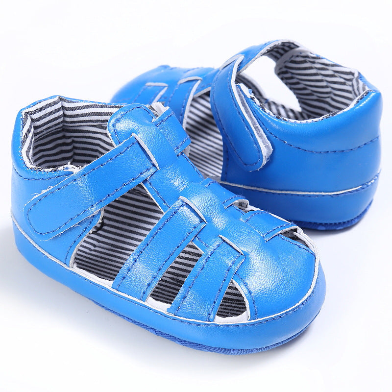 Baby Solid Color Soft-soled Hollow Toddler Sandals Summer Newborn 0-18M Infant Baby Girls Boys Shoes Solid Non-slip Shoes