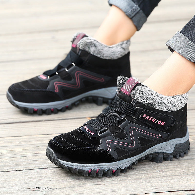 Winter Outdoor Casual Shoes Non-slip Warm Soft Cotton Shoes Mens Comfortable Snow Shoes Lightweight Low-Top Sneakers Non-Slip Wear-Resistant For Outdoor Walking Camping