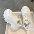 High Quality Chunky Sneakers Womens Platform Fashion Breathable Height Increased Thick Bottom Trainers High White Fashion Thick Soled Sports Walking Sneakers