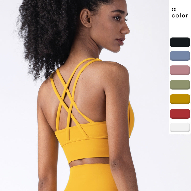 New High Quality Fabric Nylon Breathable Women Yoga Tops Bra Solid Color And Sports Wear Outdoor Exercise Clothes For Ladies