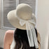Modern Summer Sun Hat Charming White Bow Design Hat Sun Visor Women's Sun Hat Beach Hat Straw Sun Hat UV Protect Hats For Beach Women's Summer Outdoor Lightweight Hats Vintage Summer Hat