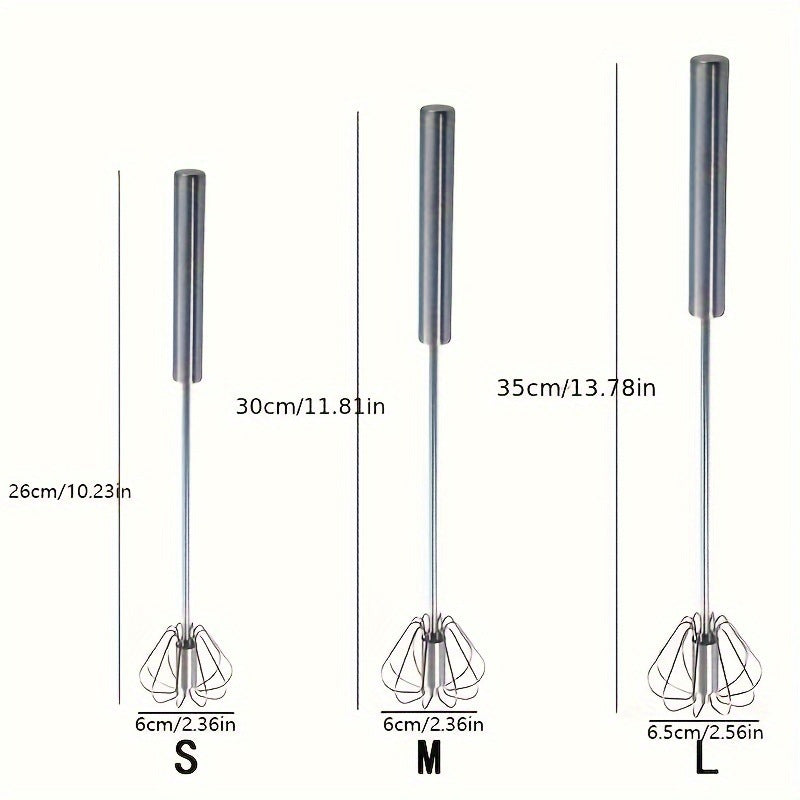 Unique Design Semi-automatic Egg Beater 304 Stainless Steel Egg Whisk Manual Hand Mixer Self Turning Egg Stirrer Kitchen Accessories Egg Tools