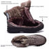 Mens Ankle Snow Boots Winter Fur Warm Leather Outdoor Walking Mountain Climbing Waterproof Snow Boots Outdoor Warm Non Slip Fur Lined Ankle Boots Leather Winter Shoes