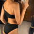 Modern Design Bikini Set One Shoulder Women's Swimsuits High Waist Bright Color Swimwear Women Rings Ribbed Bikinis Women's Ribbed O-Ring String Bikini Swimsuit Comfortable Swimwear