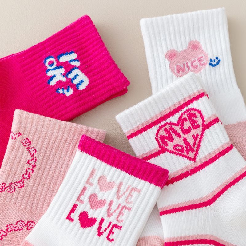5 Pairs Comfortable Dot Kids  5 Pair Socks Summer Thin Soft Breathable Cotton Fashion Baby Socks Toddler Girls