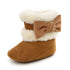 Newborn Autumn And Winter Bowknot Snow Boots Baby Shoes Baby Boots Cotton Boots Baby's Shoes Toddler Shoes Infant Baby Girls Winter Warm Crown Fur Mid-Calf Length Slip-On Furry Boots 0-18M