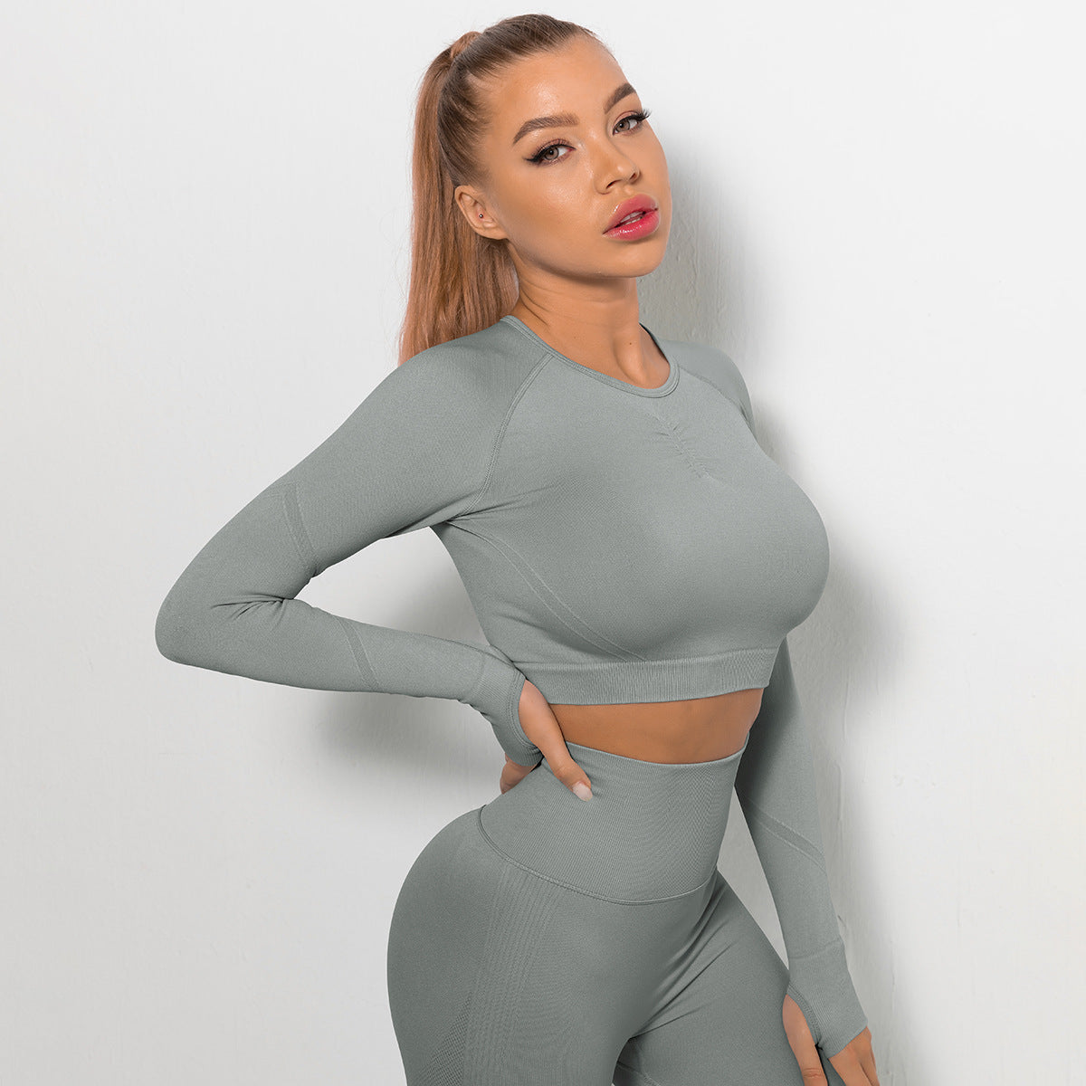 NEW Long Sleeves Push Up Sports Tops Fitness For Women And Girls Sport Female Sport Gym Top Padded Gym Brassiere Sports