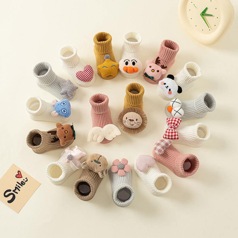New Fluffy Cotton High Quality Baby Socks Cartoon Fruit Print Rubber Anti Slip Infant Socks For Children Boys And Girls Great Gift