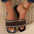 Summer Design Women Slippers Fashion Flat Heels Sildes Shoes Women's Flat Sandals Strap Slide Sandals Open Toe Comfortable Soft Luxury Slide Sandals Simple Cotton Fabric Straps Open Toe Flat Sandal For Womens