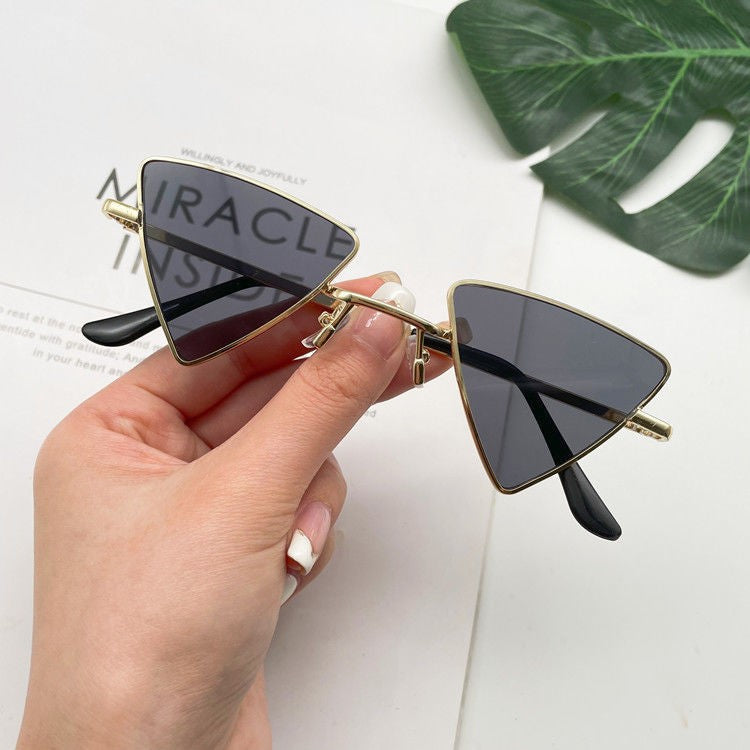 Cat Eye Sunglasses Rimless Cateye Sunglasses Retro Vintage Narrow Triangle Glasses for Women MenModern Retro Triangle Elegant Sunglasses For Women New Luxury Style  Glasses For Women/Men New Retro Style Eyeglasses For Women