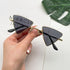 Cat Eye Sunglasses Rimless Cateye Sunglasses Retro Vintage Narrow Triangle Glasses for Women MenModern Retro Triangle Elegant Sunglasses For Women New Luxury Style  Glasses For Women/Men New Retro Style Eyeglasses For Women