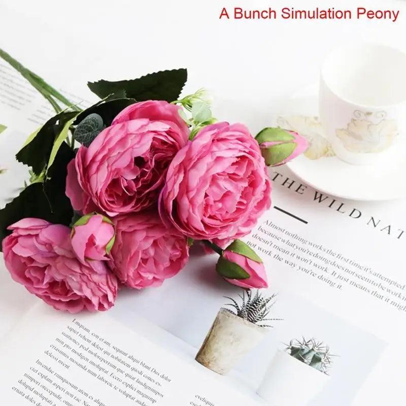 30cm Artificial Silk Peony Flowers Bouquet for Home Decoration - Faux Christmas Flowers & Wedding Flowers - ALLURELATION GIFTS - anniversary gifts, Best Gift Item, Birthday gifts, bouquet, bouquet for girlfriend, Christmas Gifts, cute bouquet, cute flowers, cute gifts, fake bouquet, flower gifts, Flowers, gifts, Gifts for girlfriends, gifts for girls, gifts for loved ones, Gifts for wife, gifts for women, roses for girlfriend, Thanksgiving gifts, Valentine Gifts, wedding gifts - Stevvex.com